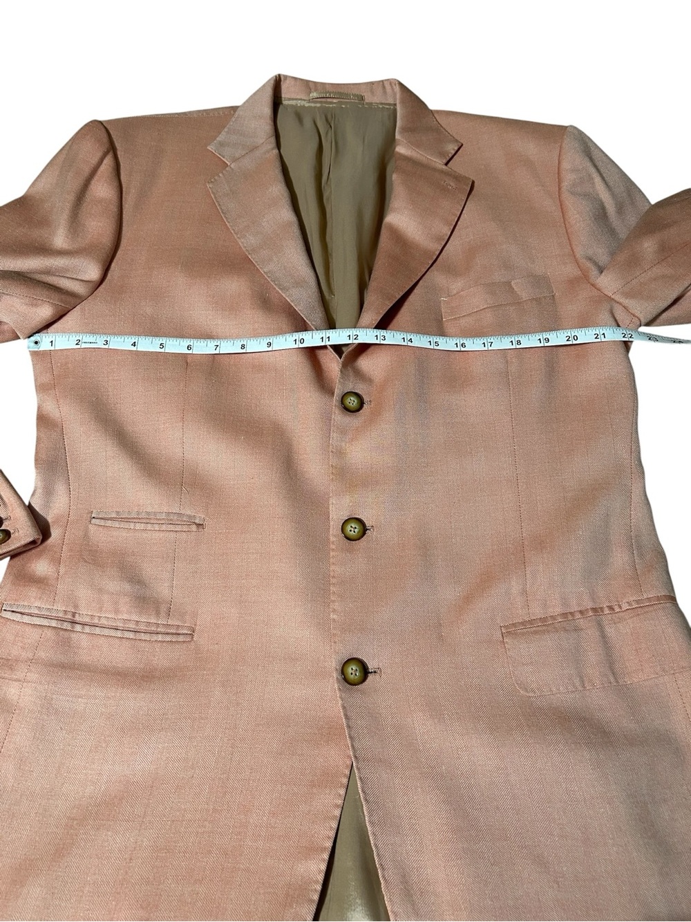 Lanificio di Marzoni
Men's Peach Silk
Wool Blazer Sport Coat
Statement Jacket - Picture 5 of 11